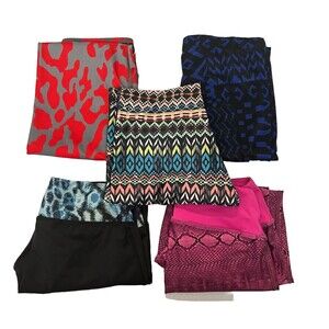 PrismSport Womens Leggings Stretchy Multi Color Size M&L Lot of 5